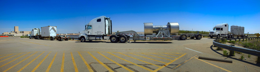 Trucks in a lot